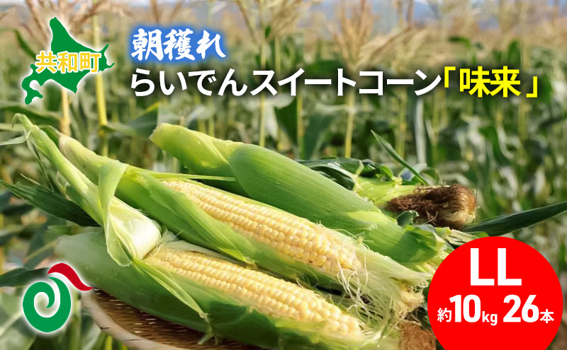 北海道共和町のふるさと納税 らいでんスイートコーン「味来」LL規格約10kg