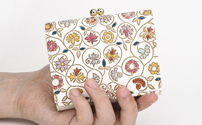 文庫屋大関　唐子 三つ折りミニ財布（絢爛柄）新品同様 唐子 三つ折りミニ財布（絢爛柄）［t］