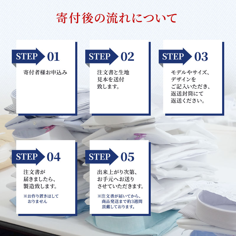 岡山県玉野市のふるさと納税 シャツ 国産高品質生地 オーダー ドレスシャツ 3枚 土井縫工所 ワイシャツ メンズ ビジネス 日本製