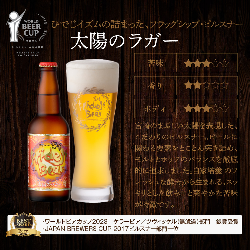 宮崎県延岡市のふるさと納税 宮崎ひでじビール定番と栗黒8本セット N073-YZA930