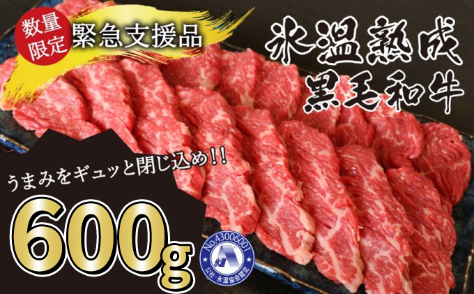 ふるさと納税 熊本県産 GI 認証取得 くまもと あか牛 焼き肉 用 切り落とし 合計600g 熊本県錦町
