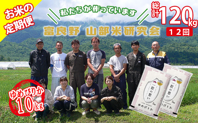 ◆12ヵ月定期便◆ 富良野 山部米研究会【 ゆめぴりか 】精米 5kg×2袋（10kg）