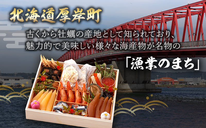 北海道厚岸町のふるさと納税 ≪数量限定≫ おせち 北海道 2025年 新春 特製おせち一段重 北のおせち 「汐風の奏」 3～4人前 【離島配送不可】