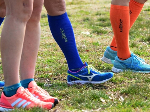 コンプレッション ハイソックス 23-25cm ブルー／RunNext