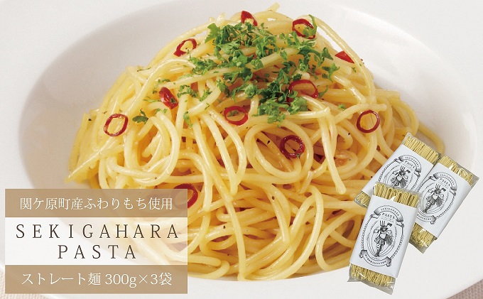 【岐阜県関ケ原町】関ケ原町産ふわりもち使用 関ケ原パスタ(ストレート麺)計900g(300g×3袋 約9人前)