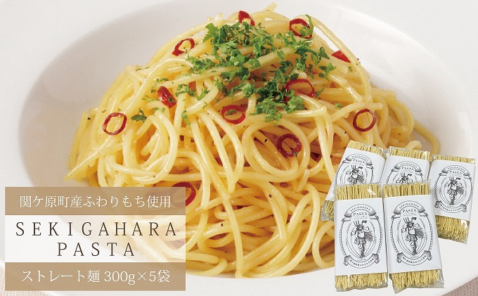 【岐阜県関ケ原町】関ケ原町産ふわりもち使用 関ケ原パスタ(ストレート麺)計1500g(300g×5袋 約15人前)