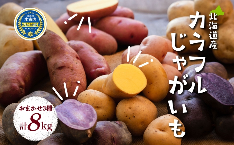 北海道産 じゃがいも 3種 食べ比べ 約8kg