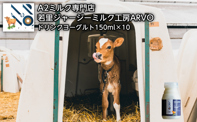 ジャージー牛 A2ミルク ドリンクヨーグルト150ml×10本［中谷牧場］若里ジャージーミルク工房ARVO 北海道