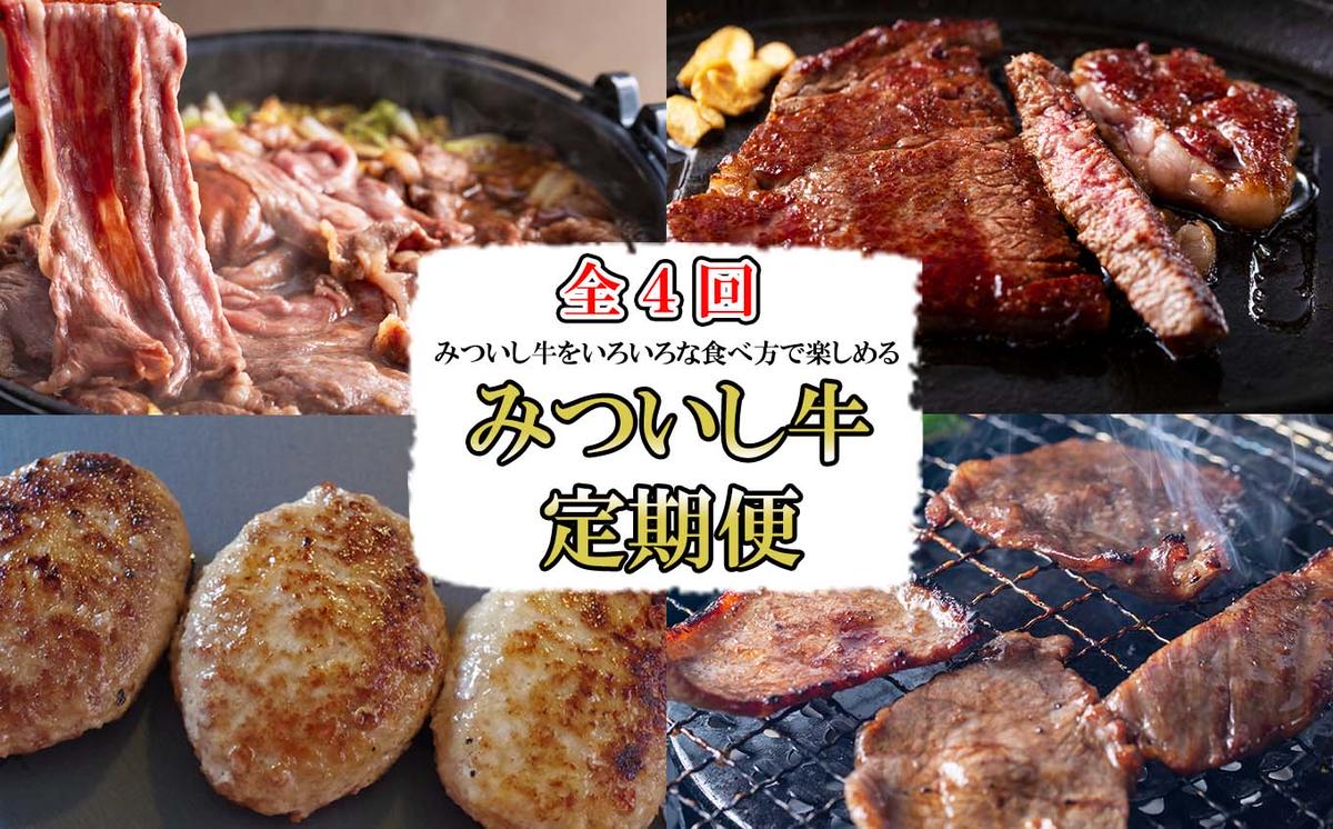 【北海道新ひだか町】<定期便4回> 北海道産 黒毛和牛 みついし牛 定期便