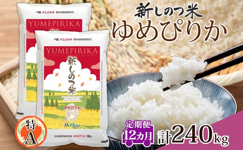 北海道 定期便 12ヵ月 連続 全12回 R5年産 北海道産 ゆめぴりか 10kg 2