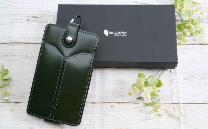 コードバン スマホケース(グリーン)|北海道 滝川市 馬革 革 革製品 スマホケース ケース iphone6+ スマホ入れ