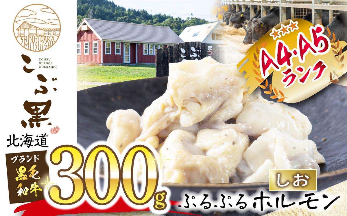 【北海道新ひだか町】北海道産 黒毛和牛 こぶ黒 和牛 しお ホルモン 300g