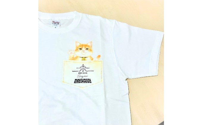 猫城主　さんじゅーろTシャツ（ホワイト）