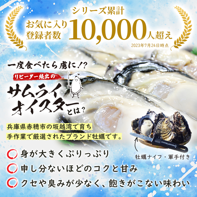 兵庫県赤穂市のふるさと納税 牡蠣 生食 坂越かき 殻付き 20個 牡蠣ナイフ・軍手付き サムライオイスター 生牡蠣 冬牡蠣