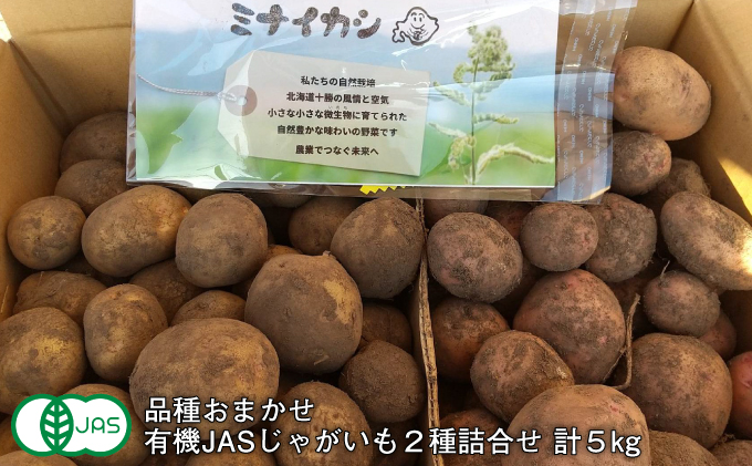 北海道十勝 ミナイカシのワイルドジャガイモおまかせ2種 計5kg [有機JAS]自然栽培 じゃがいも
