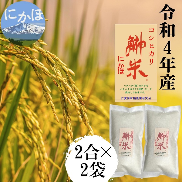 令和4年 特別栽培米 鰰米 コシヒカリ 2合(300g×2袋 小分け 精米)