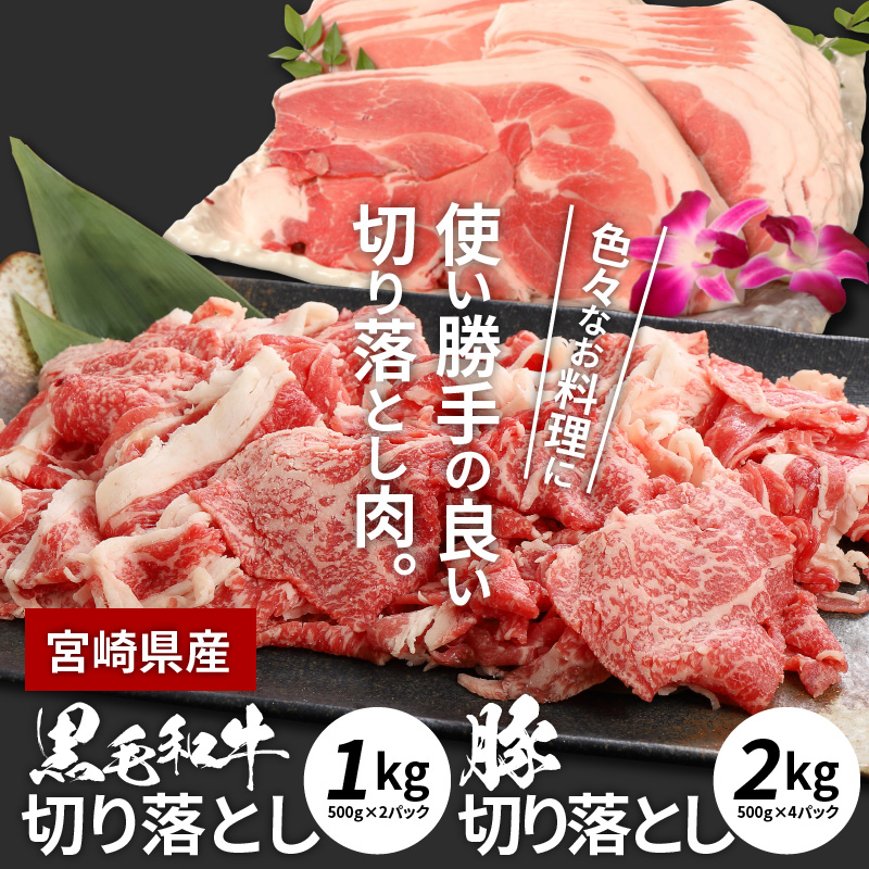 スピード発送★牛肉&豚肉切り落としセット[合計3kg] K16_0057_2