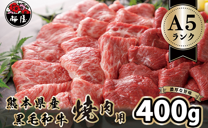 A5 ランクの熊本県産 黒毛和牛 焼肉用 400g