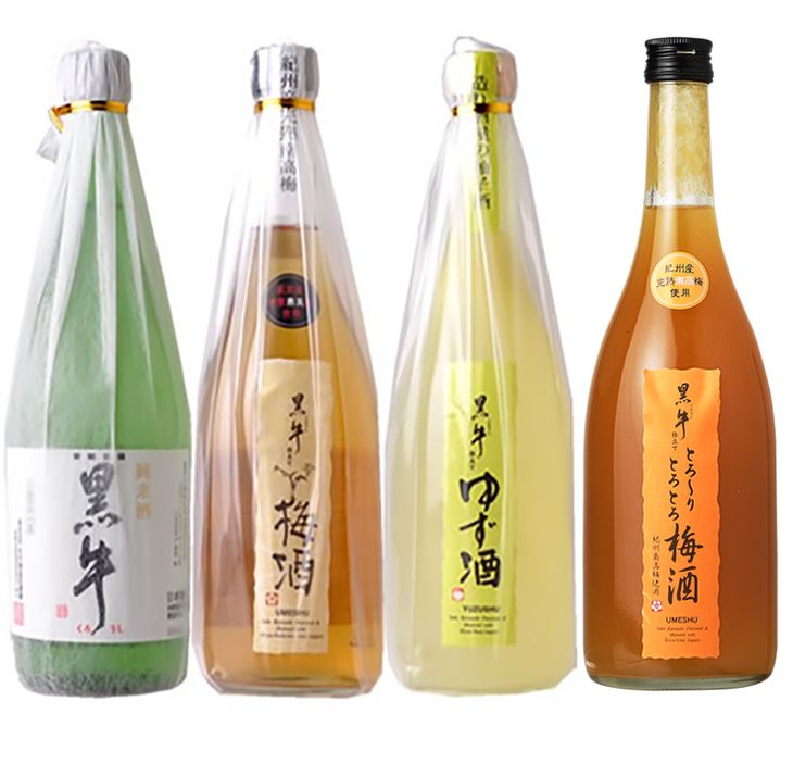 V6296_黒牛6本セット(純米酒720ml×2／梅酒720ml×2／ゆず酒720ml／とろ