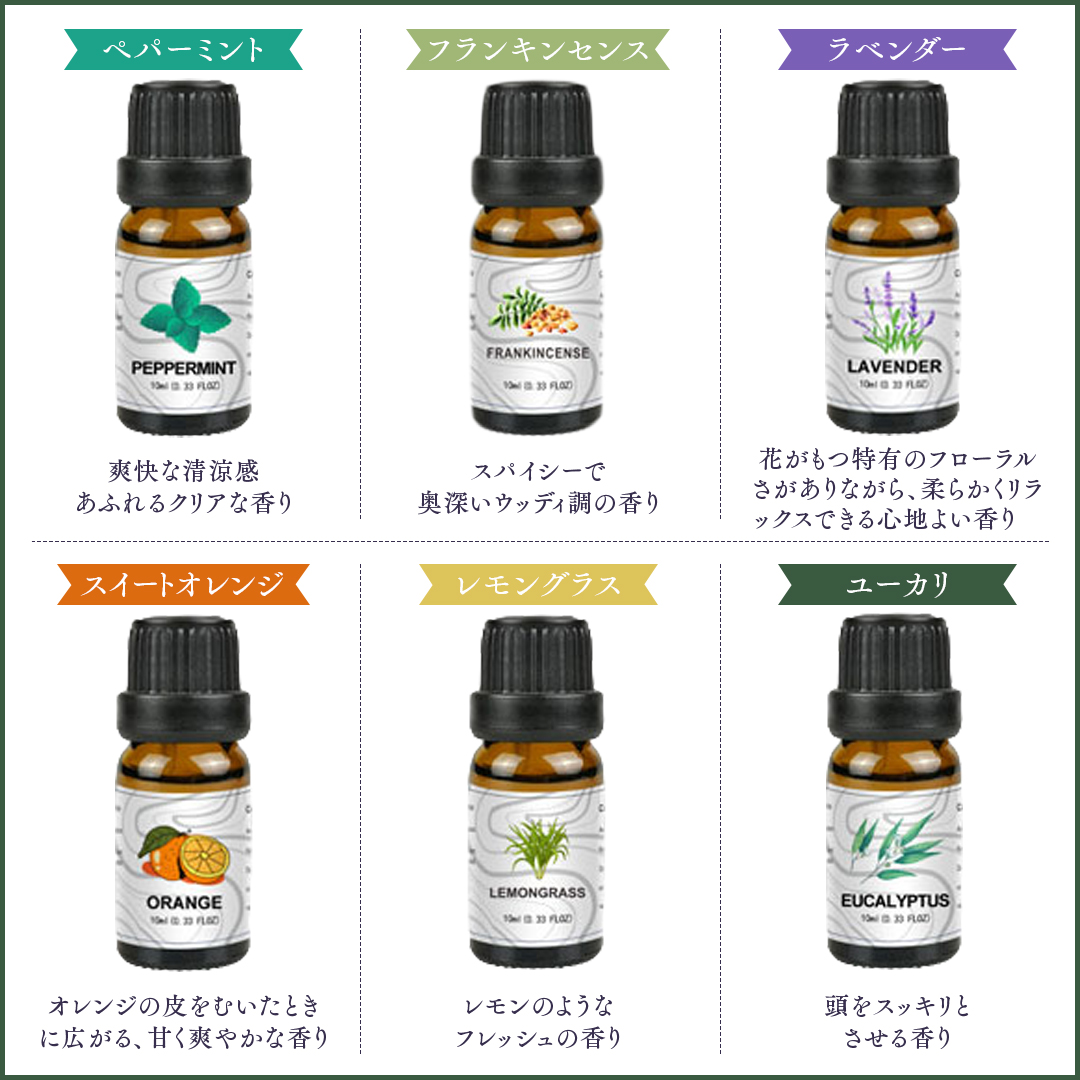 エッセンシャルオイル 天然100% 精油 10ml × 12本 (ペパーミント