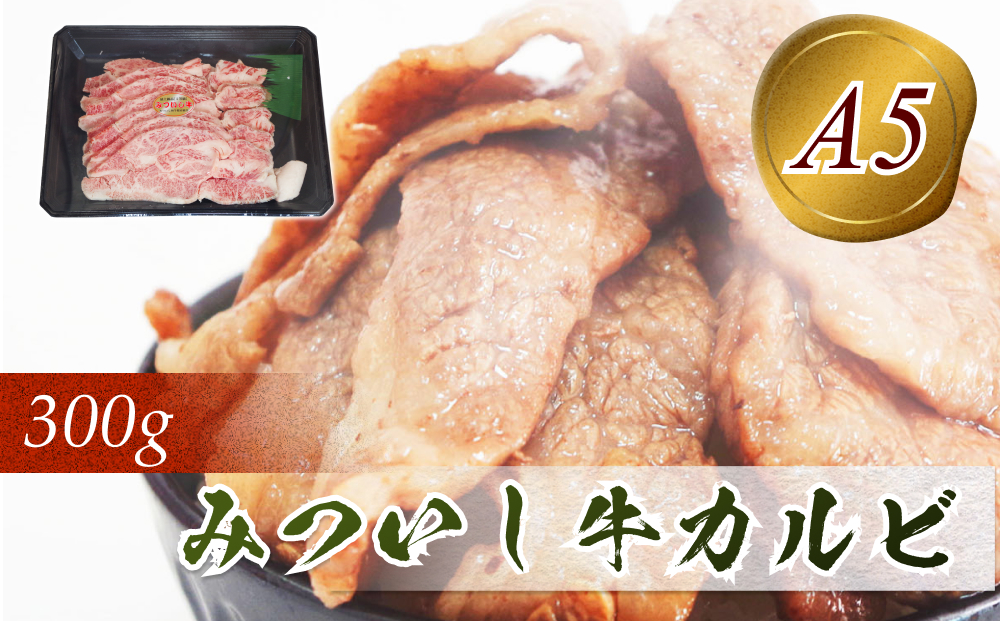 【北海道新ひだか町】北海道産 黒毛和牛 みついし牛 A5 カルビ 300g