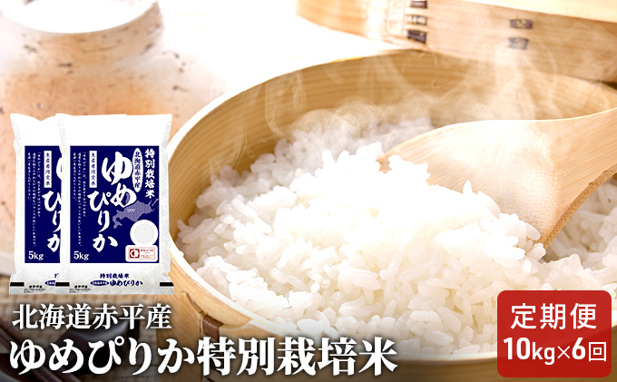 北海道赤平産 ゆめぴりか 10kg (5kg×2袋) 特別栽培米 【6回お届け】 米 北海道 定期便