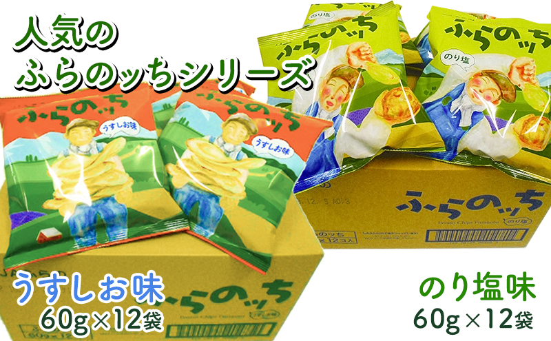 北海道南富良野町のふるさと納税 【3ヵ月に1回お届け】JAふらの ポテトチップス 【ふらのっち】うすしお＆のり塩各12袋 計24袋 ふらの農業協同組合(南富良野町) 芋 菓子 スナック じゃがいも お菓子 ポテチ 定期便