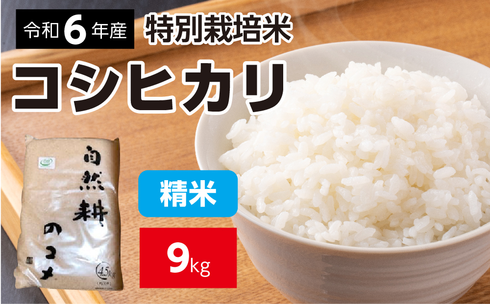 令和六年産特別栽培米コシヒカリ9kg（4.5kg×2袋）精米