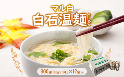 マル白 白石温麺 300g(100g×3束)×12袋入【08113】 / 宮城県白石市