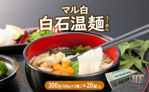 マル白 白石温麺 300g(100g×3束)×20袋入【08114】 / 宮城県白石市