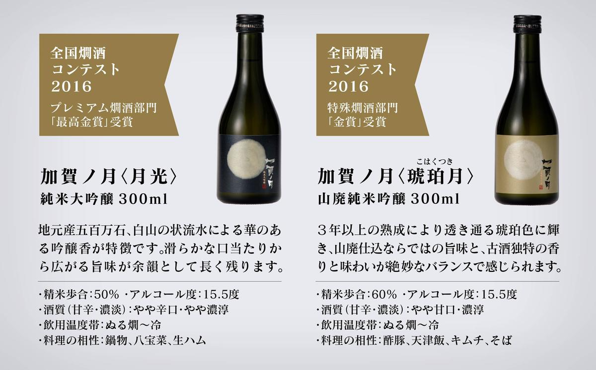 石川県小松市のふるさと納税 【酔いを楽しむ】加賀ノ月　月暦セット（300ml×5本）015028