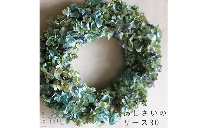 富良野 花七曜 大きなあじさいのリース30 ◇ ドライフラワーリース  