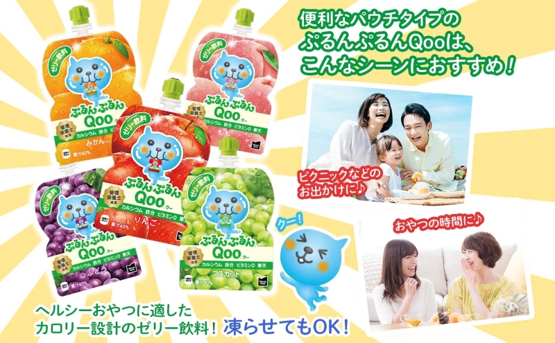 Qooゼリー飲料＋食品お菓子詰め合わせまとめ売り 定期便 3ヵ月 ゼリー ミニッツメイド ぷるんぷるん Qoo