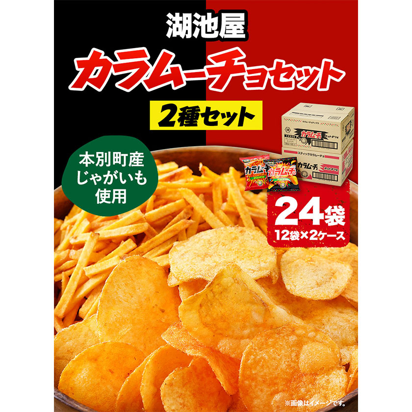湖池屋 「カラムーチョ」2種セット(各12袋) 本別町観光協会 送料