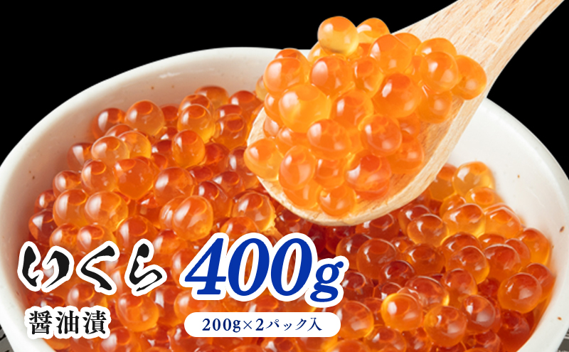 400g（200g×2P入）小分タイプ　北海道留萌市　いくら　セゾンのふるさと納税　鮭いくら　醤油漬