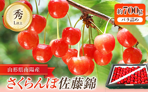 [令和6年産先行予約] さくらんぼ 「佐藤錦」 約700g (秀 L以上) バラ詰め [令和6年6月中旬〜発送] 『田口農園』 サクランボ 果物 フルーツ 産地直送 生産農家直送 山形県 南陽市 [1128]