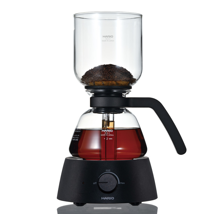 HARIO サイフォン コーヒーメーカー「Electric Coffee Syphon」［ECA-3-B］｜ハリオ 耐熱 ガラス 食器 器 保存容器  キッチン 日用品 キッチン用品 日本製 おしゃれ かわいい コンパクトサイズ コーヒー サイフォン式 電気式_BE97|HARIO株式会社