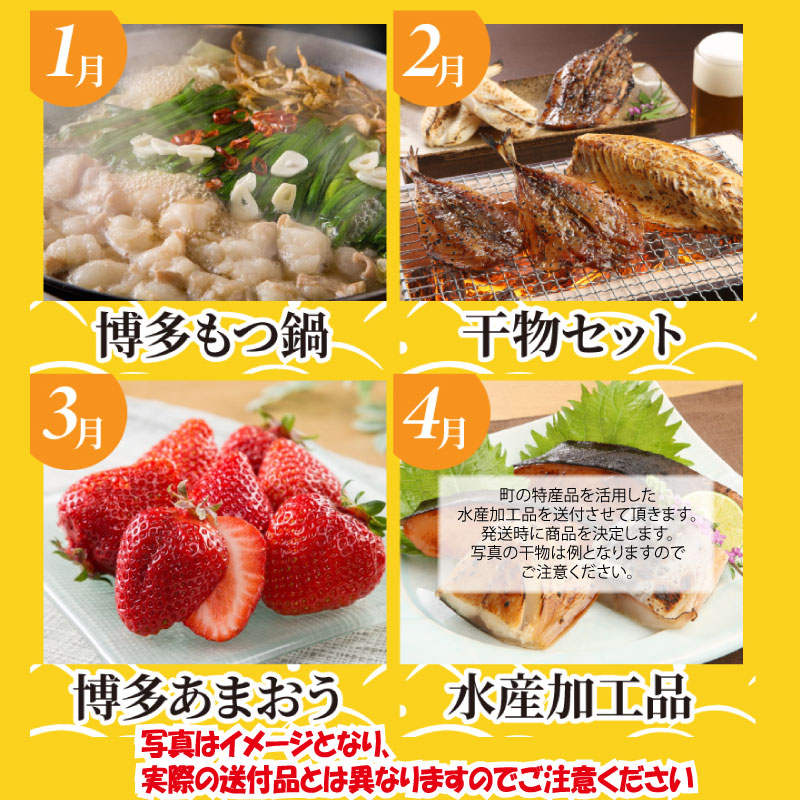 福岡県新宮町のふるさと納税 JB027.【人気】福岡・博多うまかもん旬定期便セット（毎月返礼品発送／１年間）