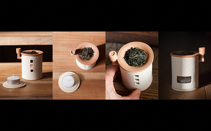 京都府南山城村のふるさと納税 トロッピカル窯の癒しの茶香炉（えんとつ付き）