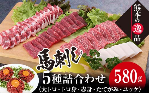 【熊本県嘉島町】FKK19-580_馬刺し 5種詰合せセット「宴」580g 熊本県 嘉島町