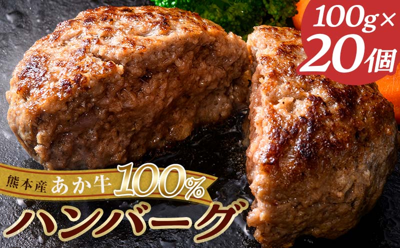 【熊本県嘉島町】FKK19-268_あか牛100%ハンバーグ(100g×20個) 熊本県 嘉島町
