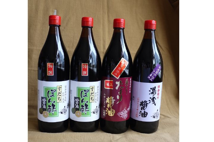 【和歌山県有田郡湯浅町】S6111n_特撰 すだちぽん酢 と 湯浅醤油 720ml 4本セット【しょうゆ 濃口醤油 こいくち 刺身 さしみ ぽん酢 詰め合わせセット】