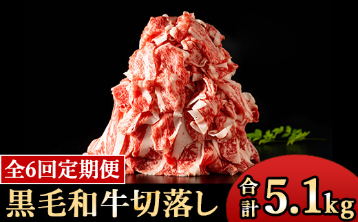 佐賀県大町町のふるさと納税 ［6回定期］九州産黒毛和牛切落し 合計5.1kg NK0042
