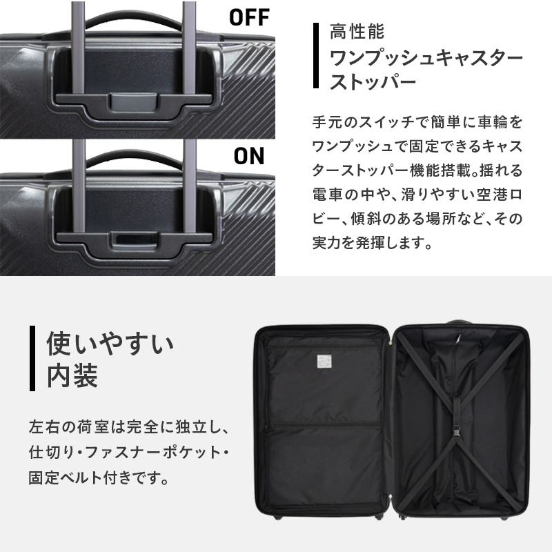 y43 Glide 100％リサイクルシェルスーツケース MIDDLE NO.5700277-01[61L]（北海道赤平市） ふるさと納税サイト「 ふるさとプレミアム」