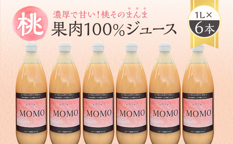 濃厚！桃そのまんまの　桃ジュース　長野県山ノ内町　1000cc×6本セット　セゾンのふるさと納税