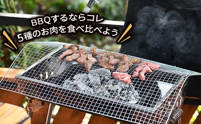 北海道木古内町のふるさと納税 5種のお肉 BBQセット 牛 豚 鶏 羊 鹿肉 5人前 1.5kg 焼肉