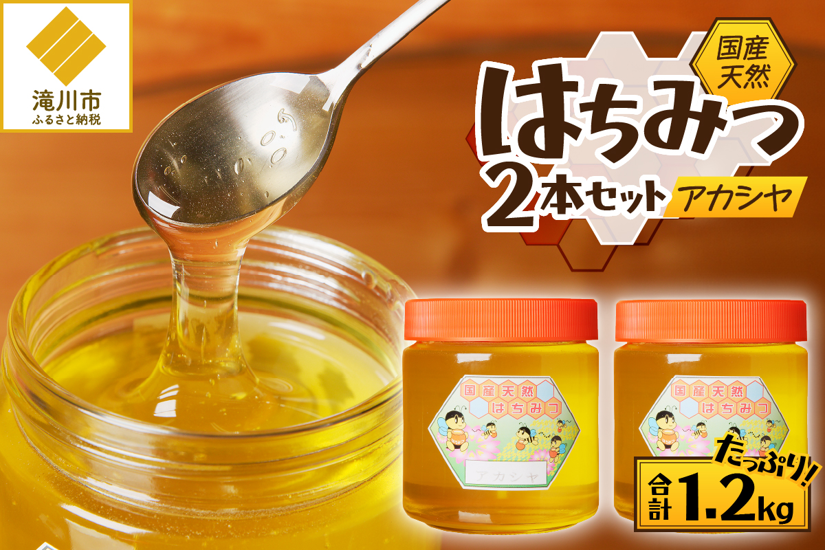 【北海道滝川市】高見養蜂場 の 天然はちみつ (アカシヤ600g×2本)|北海道 滝川市 産 はちみつ ハチミツ 天然 アカシア アカシヤ 蜂蜜 天然蜂蜜