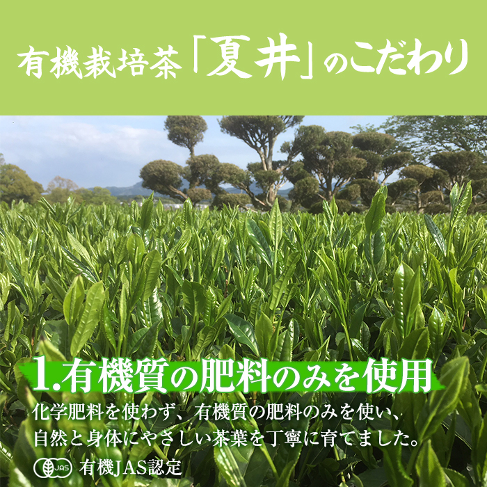 鹿児島県志布志市のふるさと納税 a3-091 こだわりの有機栽培茶『夏井』セット