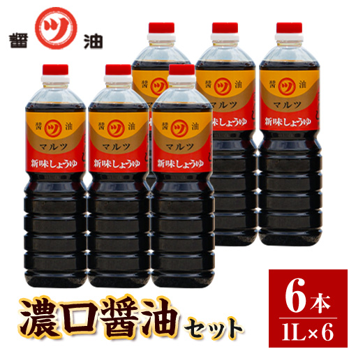 醤油 濃口醤油 6本セット 1L×6本 道広醤油店《90日以内に出荷予定(土日祝除く)》岡山県 浅口市 濃口醤油 甘口醤油 国産 調味料 しょうゆ  醤油6本 送料無料|