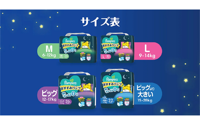 兵庫県明石市のふるさと納税 パンパース おやすみパンツ 4パックと おしりふき 4パック[ Pampers おむつ オムツ ] ベビー用品 赤ちゃん用品 紙おむつ 日用品 幼児 乳児 おねしょ防止パッド モレガード 夜用